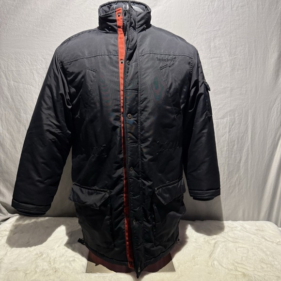 Timberland Weathergear Men's Black Goose Down Filled Puffer Jacket Parka‎ XL - Picture 1 of 14